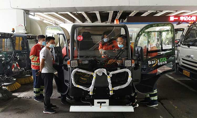 四輪高壓清洗車現場培訓 高壓清洗車